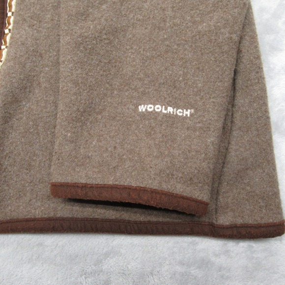 Woolrich Wool Jacket Women XL Brown Aztec Southwestern Trim FullZip READ VTG - Picture 3 of 13